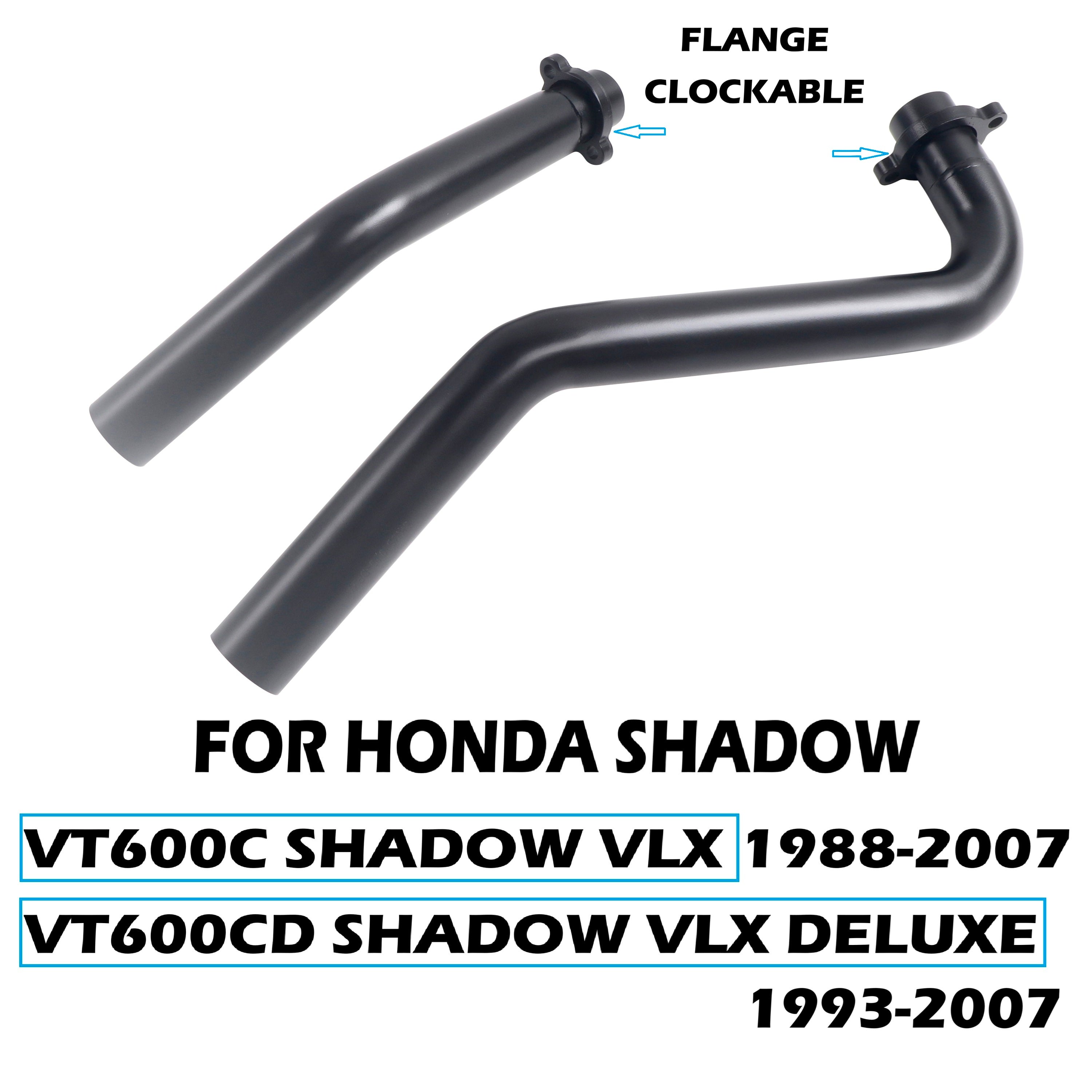 Baffled Drag Pipes for Honda Shadow VT600, Shadow VLX 600, Steed Models 1988-2007