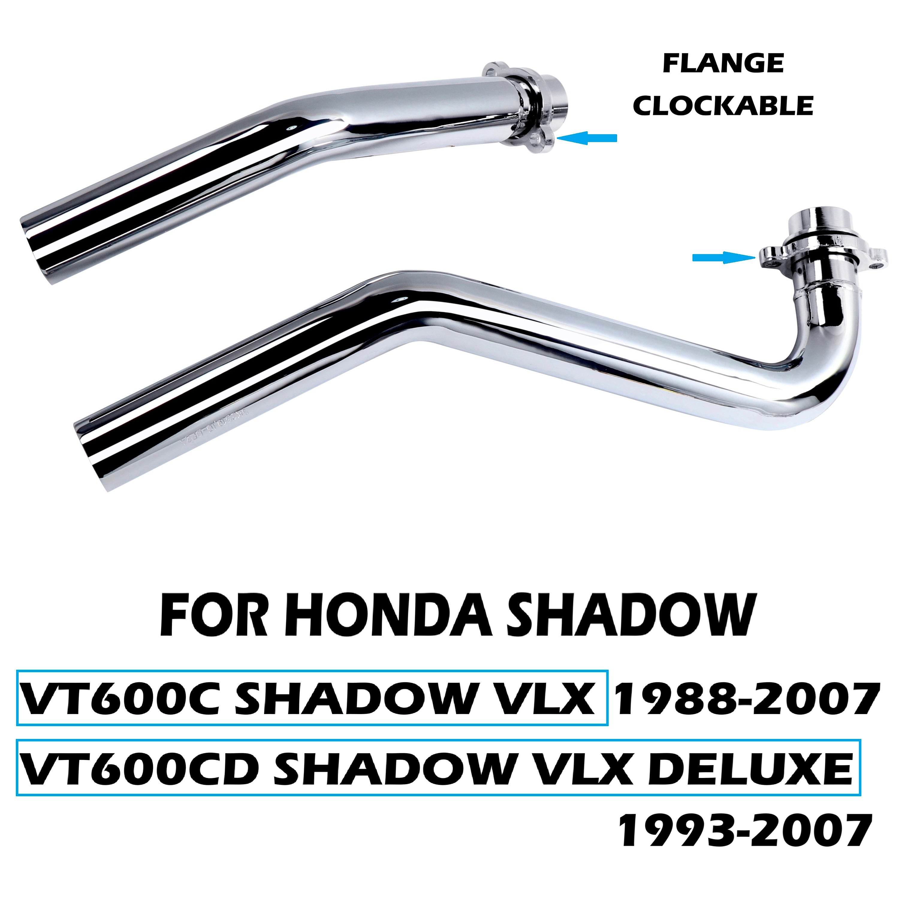 Baffled Drag Pipes for Honda Shadow VT600, Shadow VLX 600, Steed Models 1988-2007
