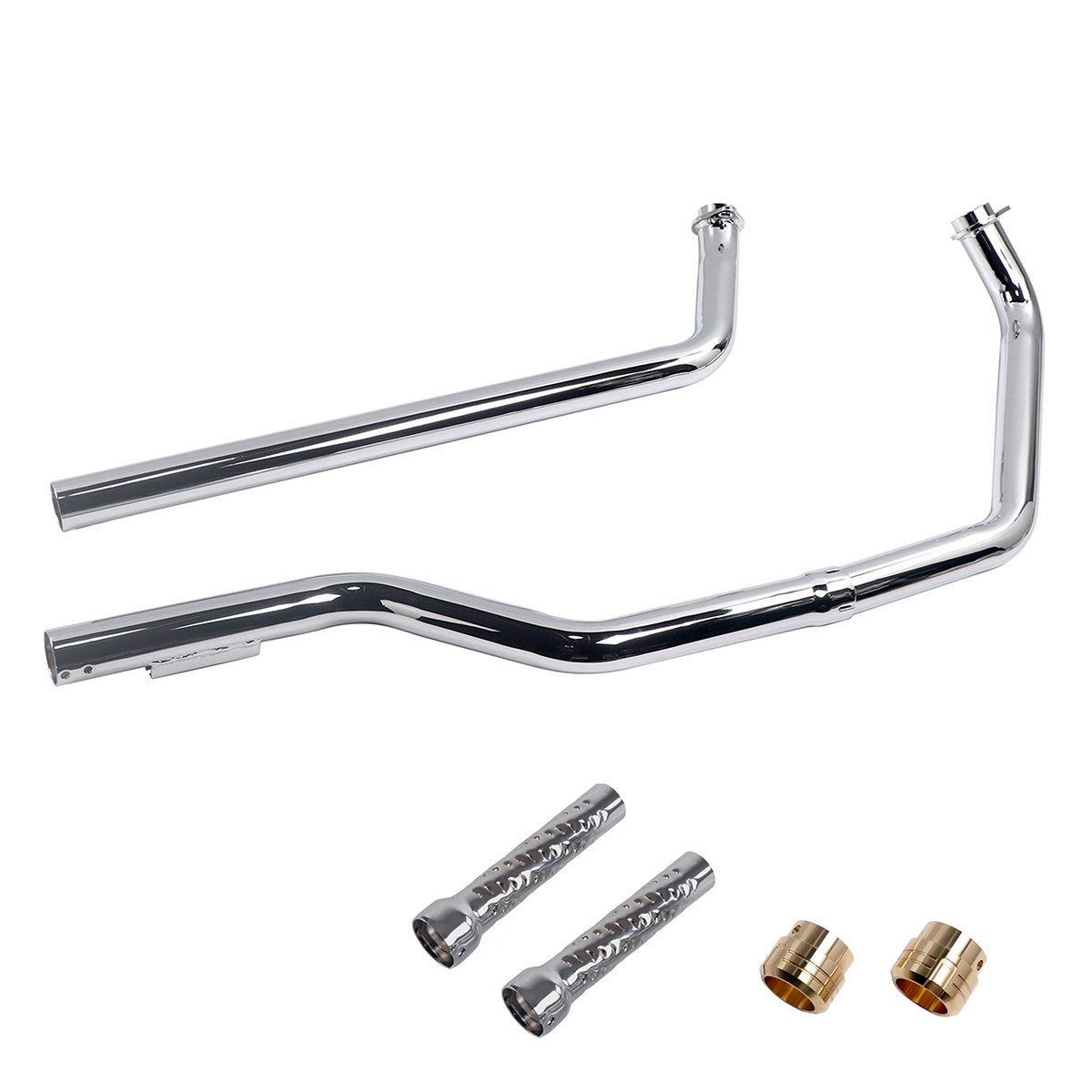 Shotgun Exhaust Pipe Set for 70-84 Big Twin Shovelhead Engines in Rigid Frame