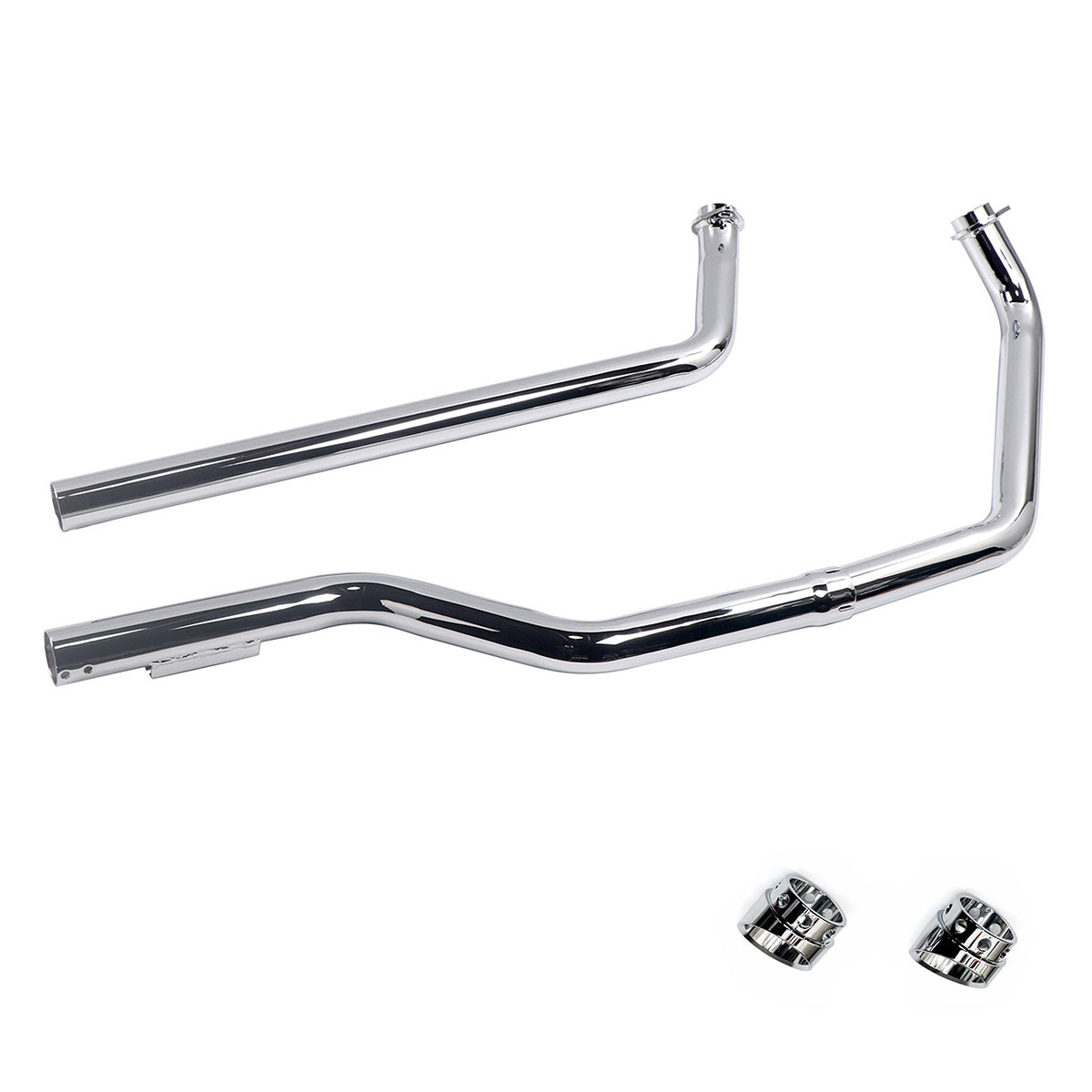 Shotgun Exhaust Pipe Set for 70-84 Big Twin Shovelhead Engines in Rigid Frame