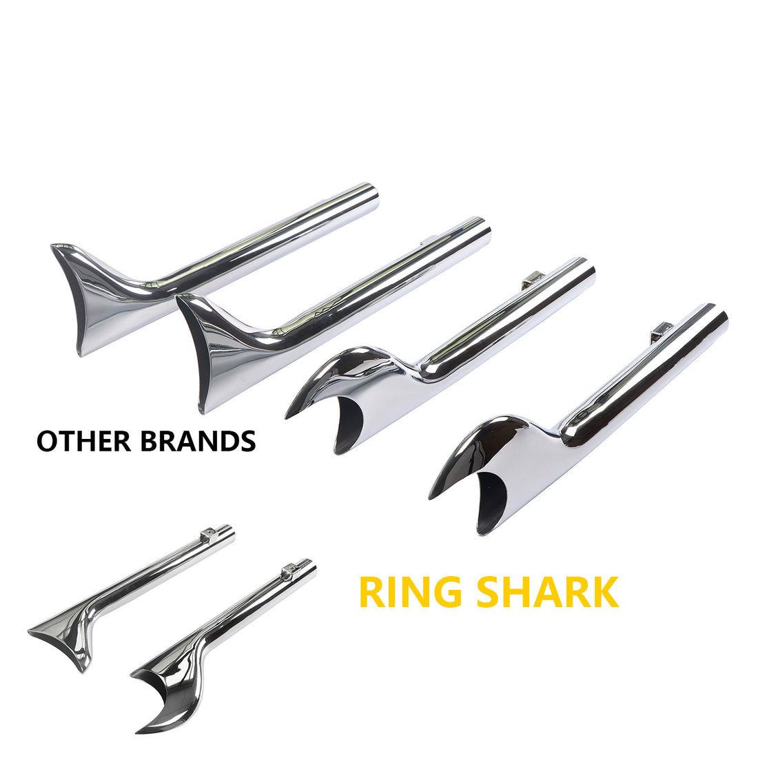 Universal fishtail end caps 1 3/4"OD Ring Shark Fishtail End Caps Sharktail Tips
