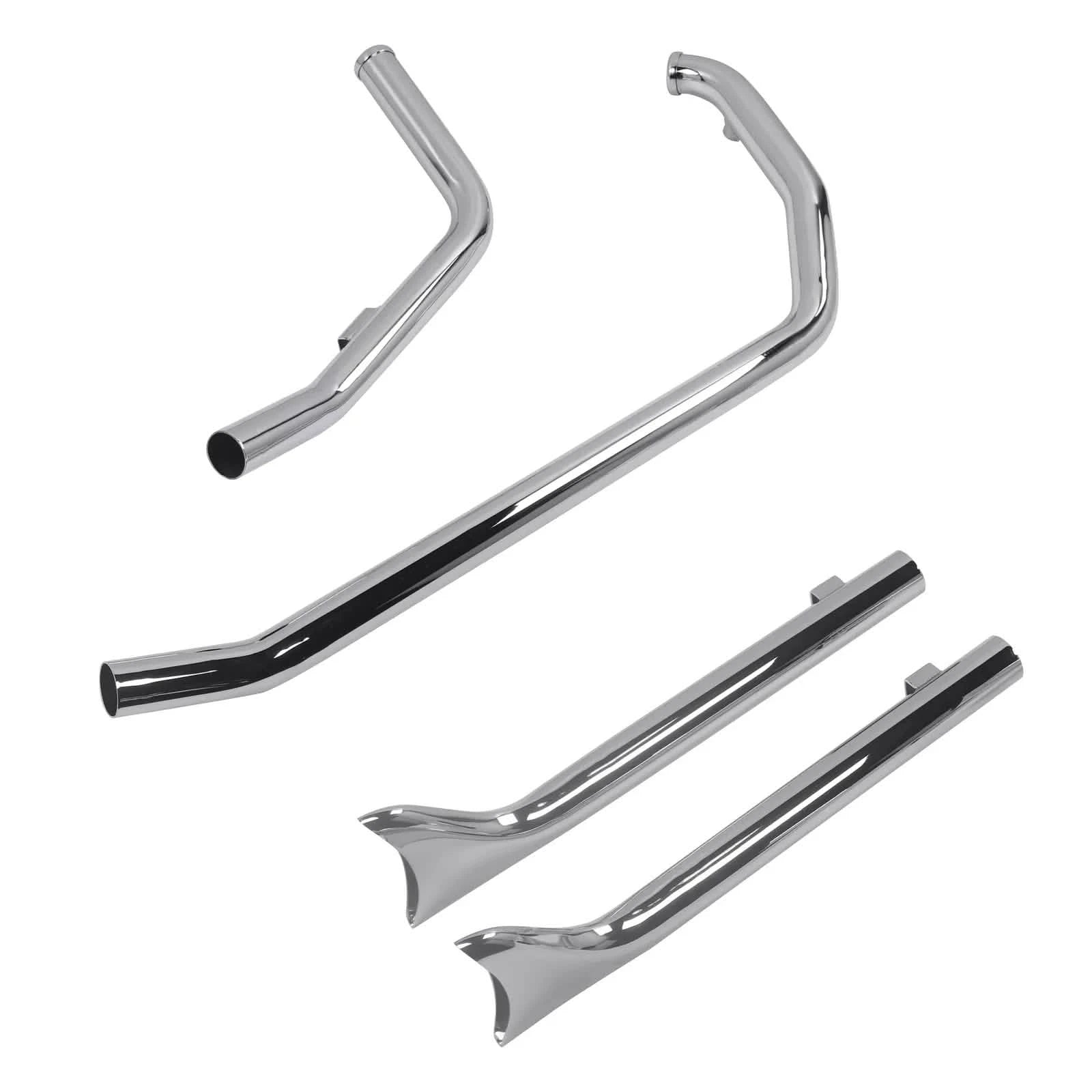 Fishtail Upsweeps for 86-17 Narrow Tire Harley Softail Exhaust Pipes Upgrading - Ring Shark