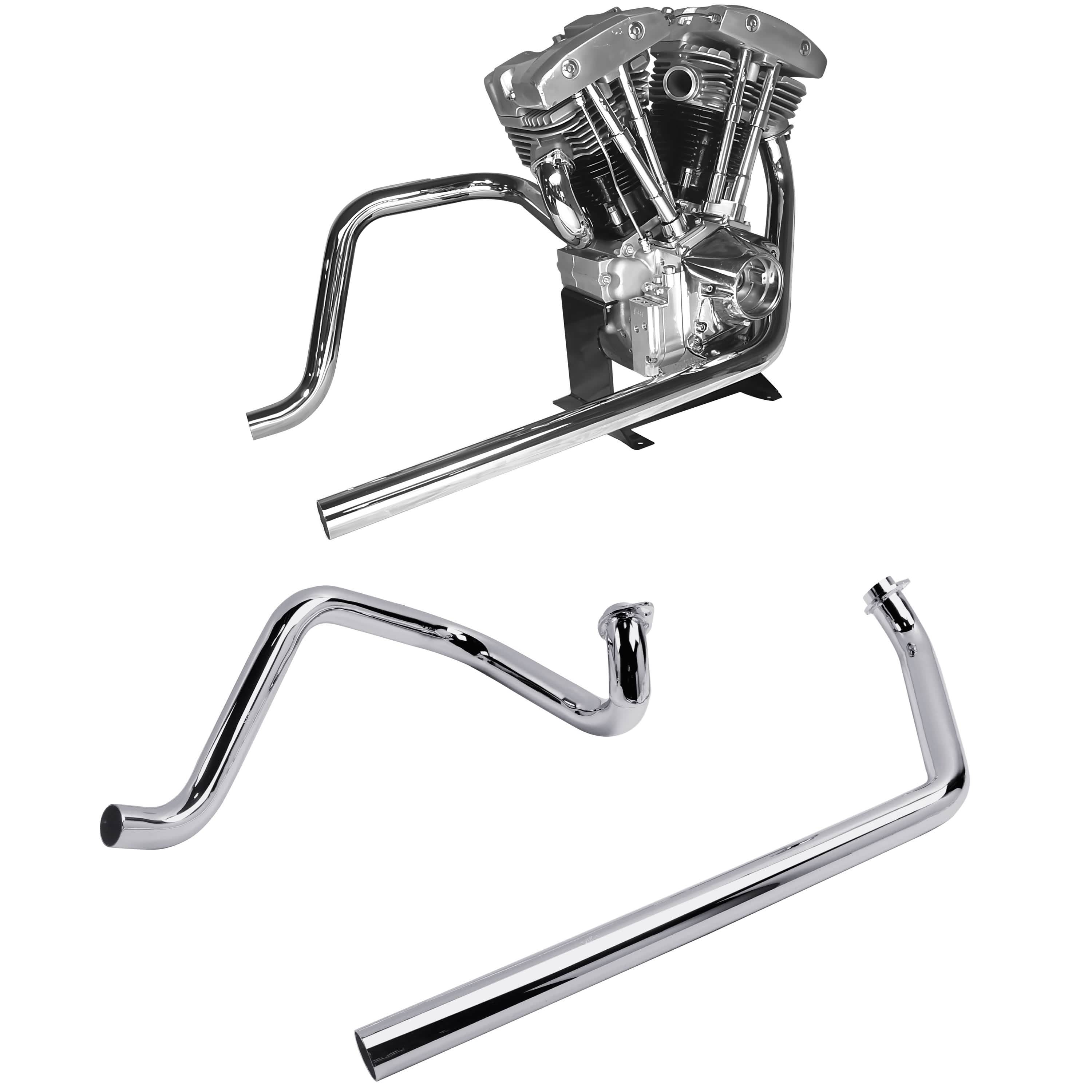 True Dual Headers for Harley Shovelhead Exhaust FL 70-84, Not for 81 FLT 5 Speed - Ring Shark