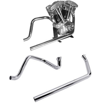 True Dual Headers for Harley Shovelhead Exhaust FL 70-84, Not for 81 FLT 5 Speed - Ring Shark