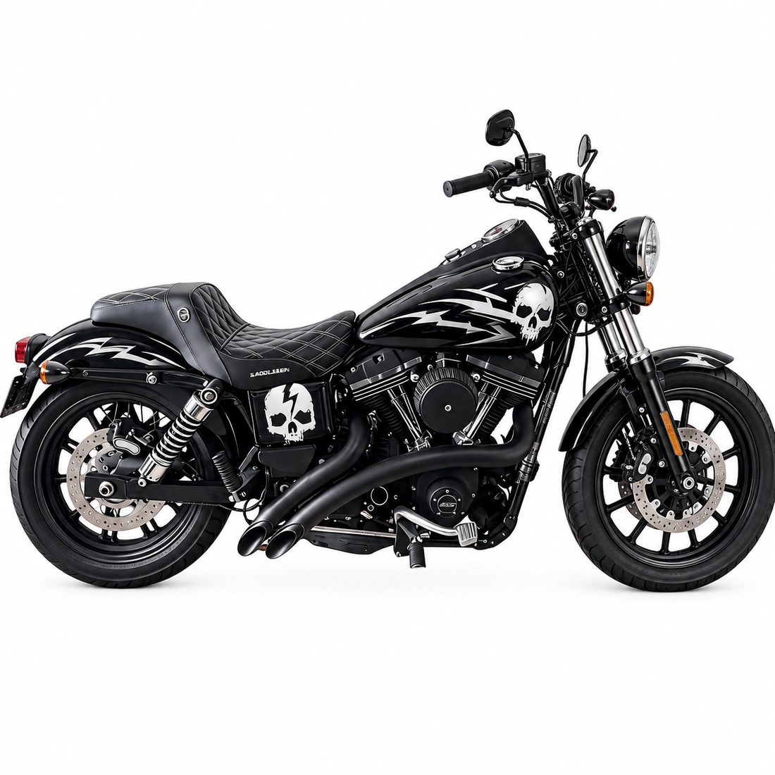 Curved Radial 2 into 2 Exhaust Dyna LAF Pipes 1986-2017 | Sportster Drag Pipes 1986-2022 | Touring LAF Exhaust 1995-2016 | Softail LAF Pipes 1986-2017