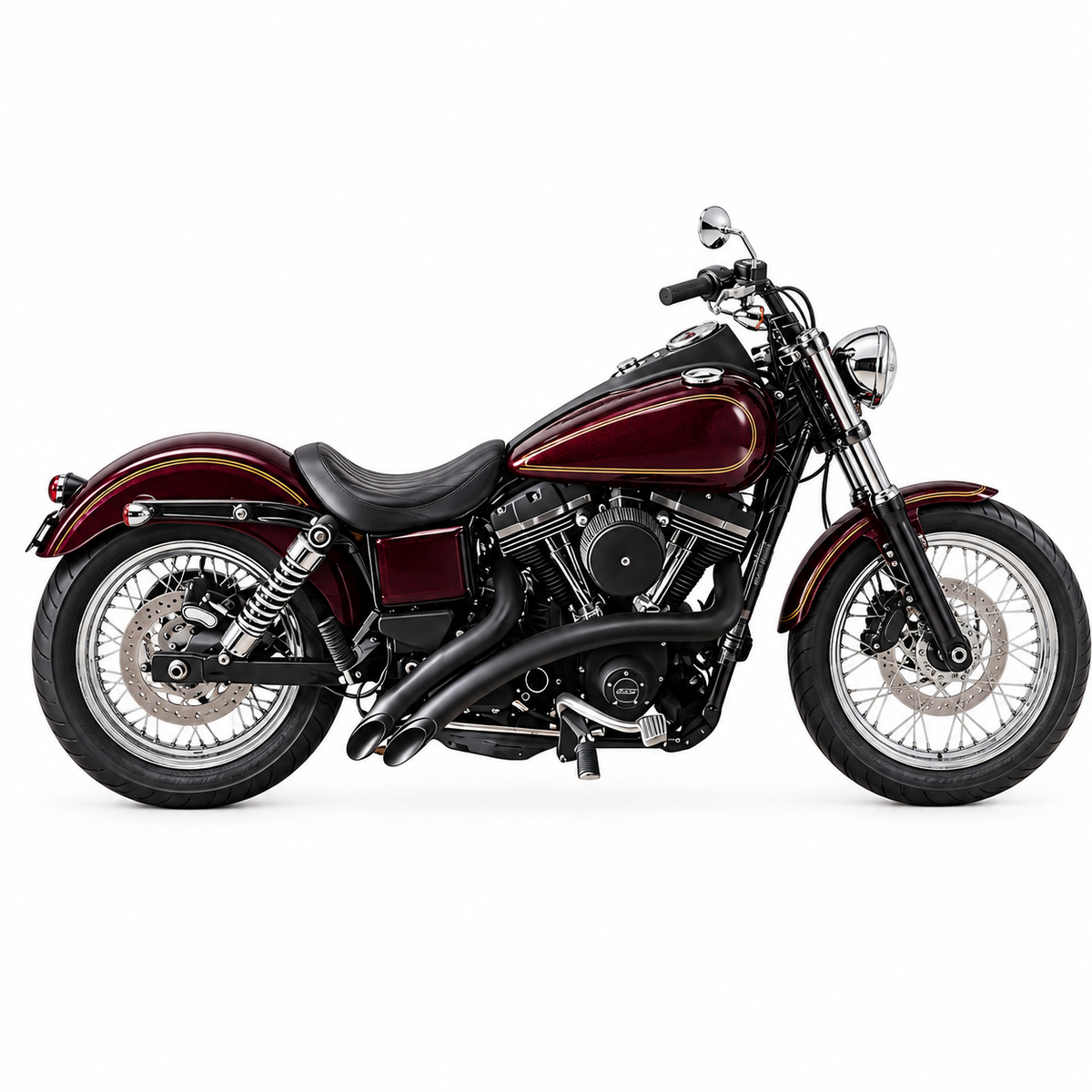 Ring Shark Curved Radial 2 into 2 Exhaust Dyna LAF Pipes 1986-2017 | Sportster Drag Pipes 1986-2022 | Touring LAF Exhaust 1995-2016 | Softail LAF Pipes 1986-2017
