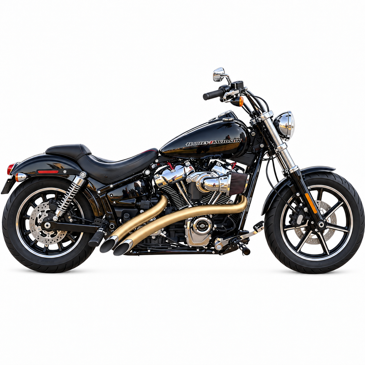 Ring Shark Curved Radial 2 into 2 Exhaust Dyna LAF Pipes 1986-2017 | Sportster Drag Pipes 1986-2022 | Touring LAF Exhaust 1995-2016 | Softail LAF Pipes 1986-2017