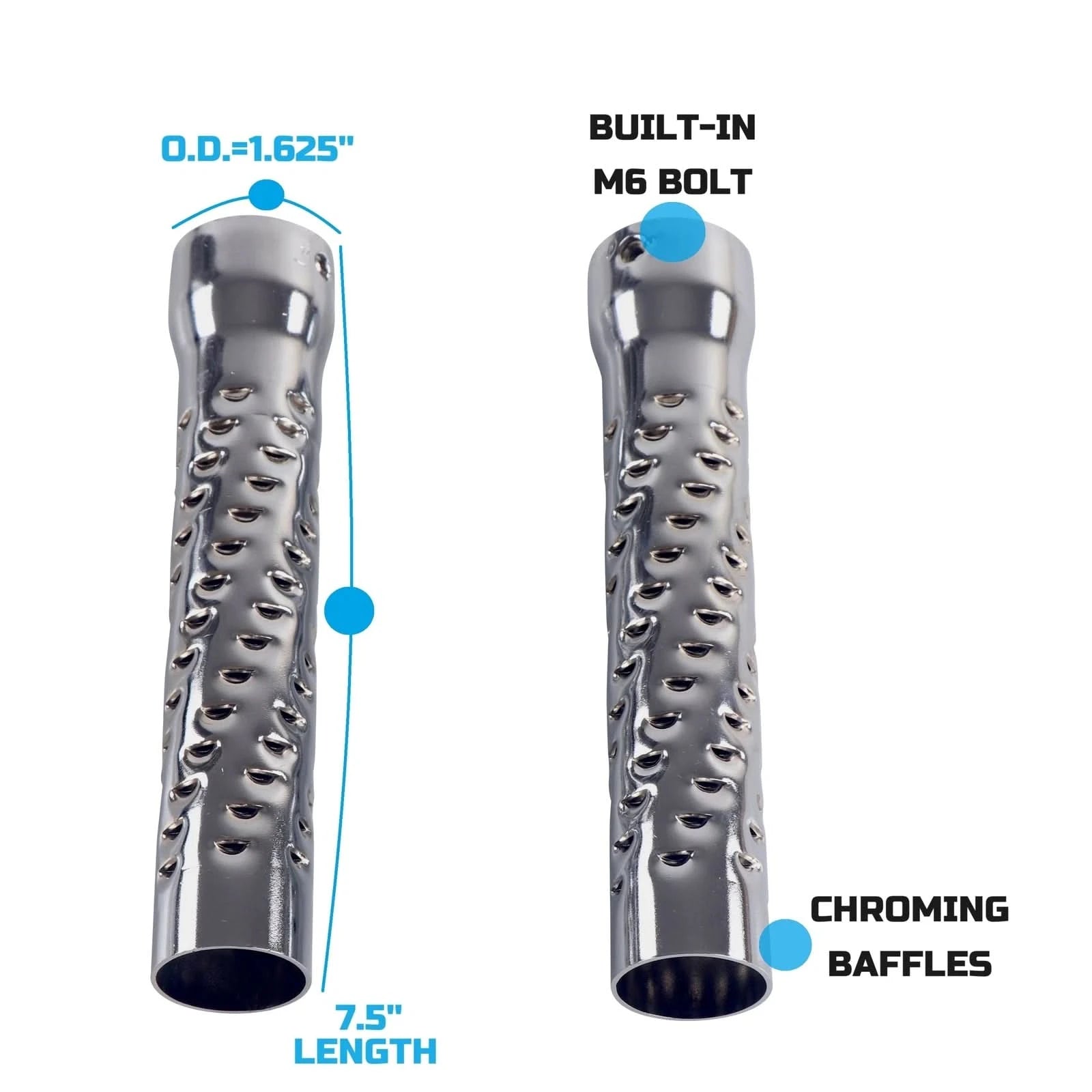 Baffles Insert for 1.75" Drag Pipes Fishtail Exhaust