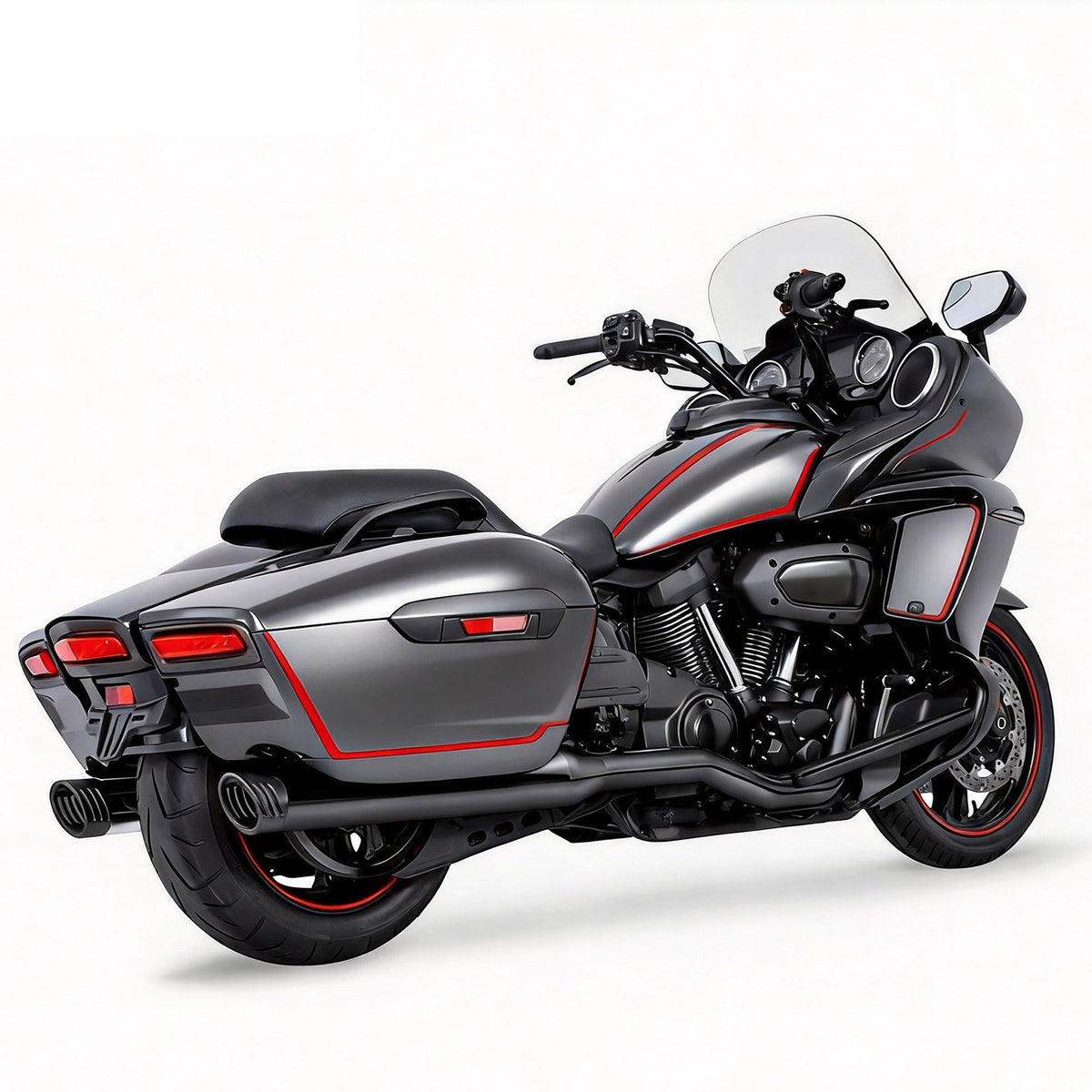 Yamaha 4" Slip On Mufflers Matt Black for 2018-up Yamaha Star Venture & Star Eluder