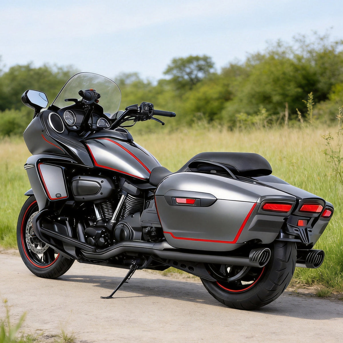Yamaha 4" Slip On Mufflers Matt Black for 2018-up Yamaha Star Venture & Star Eluder